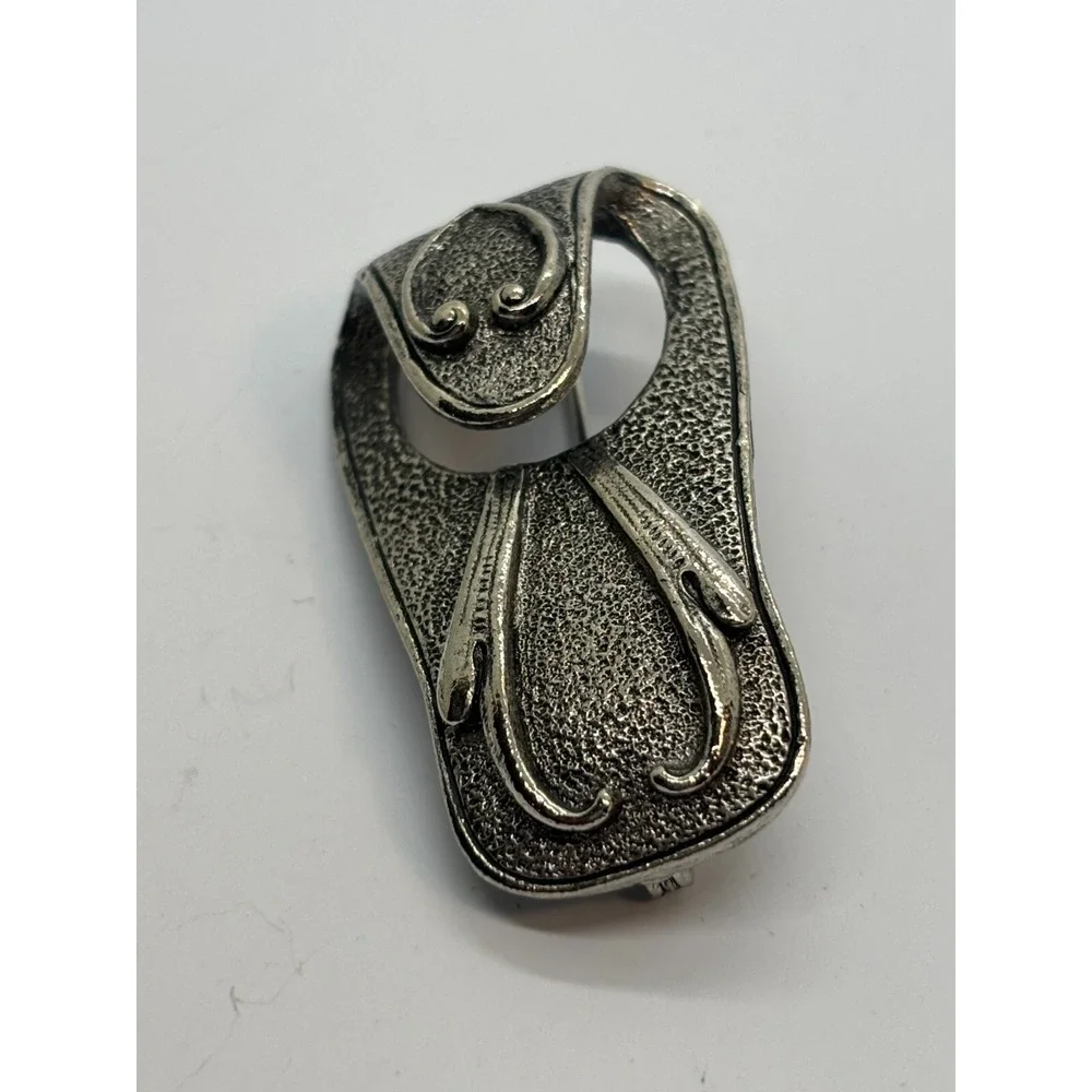 Vintage Sarah Coventry 1973 Eye Glass Holder Brooch Silver Tone - Picture 7 of 12